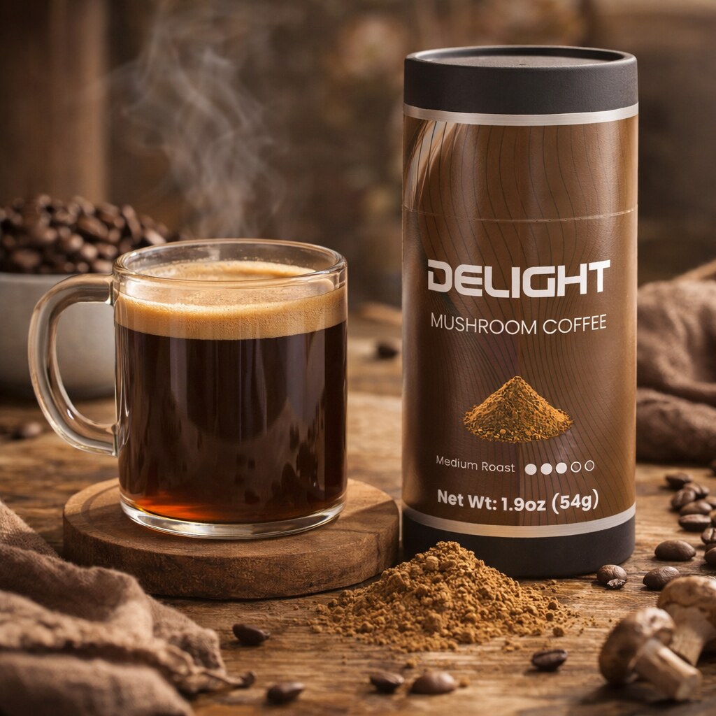Delight Mushroom Coffee black chaga blend in the wellness bundle offer
